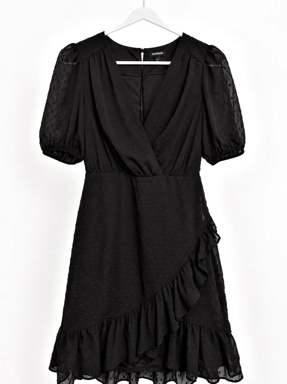 Express Black Polka Dot Mini Dress Size XS Like New